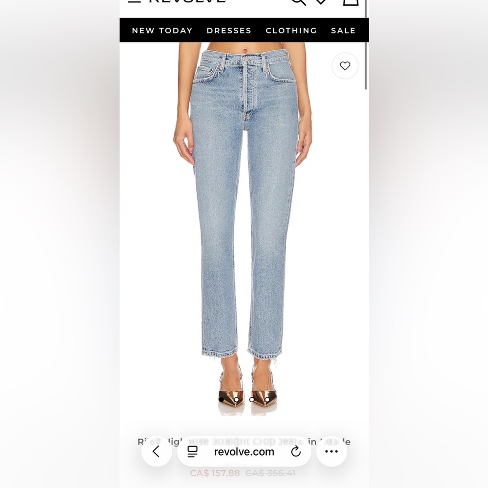 Agolde Riley Light Wash Straight Jeans- size 26